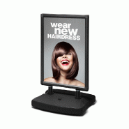 SHOWDOWN Displays Exposiciónate Windtalker® City avec Base Plastique A1 Noir Résistant Aux Intempéries WTRA1WRBLK - noir aluminium 8596052033216