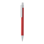 Stylo à bille en plastique et carton recyclé - encre bleue - couleur rouge - 6g Stylo à bille en plastique et carton recyclé - encre bleue - couleur rouge - 6g