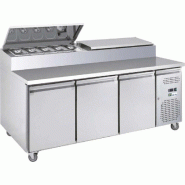 Table de préparation positive 3 portes avec saladette 10 bacs gn 1/... - PAAS37PP