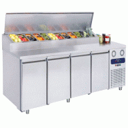 Table de préparation réfrigérée avec 4 portes GN 1/1, 12x GN 1/3 h 150 mm, -2°/+8°C 2330x700x1090 mm - VIRTUS - 0615402640763