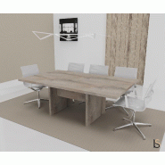 Table de réunion rectangulaire TAK - Mobel Linea. - Non, 200, Chêne grisé