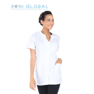 Tunique de travail femme manches courtes - coton et polyester - 3 poches - ELENA REMI CONFECTION - Ref: R-6116_0