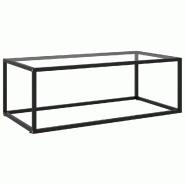 VidaXL Table basse Noir avec verre trempé 100x50x35 cm Modèle Apex Modern Élite - 322879