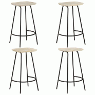 VidaXL Tabourets de bar lot de 4 bois de manguier massif Modèle Atlas Modern Pro - 320648
