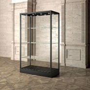 Vitrine Museum métal Colonne Socle 120x60xH200cm - livrée pré-montée - noir