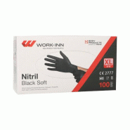 1000 Gants « WORK-INN/PS », nitrile non poudré « Black Soft » noir taille XL - XL noir Nitrile 98439-C