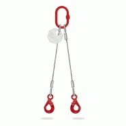 Élingue câble 2 brins diamètre 12 avec crochet automatique ecga21201 Élingue câble 2 brins diamètre 12 avec crochet automatique ecga21201