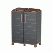 Abri Poubelles 2 Sacs Anthracite - Armoire Cache Poubelle de Tri Sélectif 68 x 37 x 90 cm Terrasse, Restaurant Art Plast - gris 8010693128495
