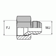 Adaptateur réduction - Droit femelle tournant JIC x mâle JIC - 1"1/16' , 24.69 , 3/4' , 19.05