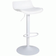 Décoshop26 - Tabouret de bar x1 avec repose-pieds hauteur réglable desing moderne en PVC blanc et métal blanc 10_0004537 - blanc 3000252163888 Décoshop26 - Tabouret de bar x1 avec repose-pieds hauteur réglable desing moderne en PVC blanc et métal blanc 10_0004537 - blanc 3000252163888