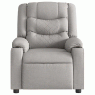 Fauteuil inclinable électrique gris nuage tissu Modèle Zarnelis - 8721158417152