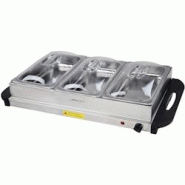 Helloshop26 - Chauffe plats électrique 3x2,5 litres en acier inoxydable maintien de la température couvercles transparents chauffe 01_0000445 - 3000 Helloshop26 - Chauffe plats électrique 3x2,5 litres en acier inoxydable maintien de la température couvercles transparents chauffe 01_0000445 - 3000