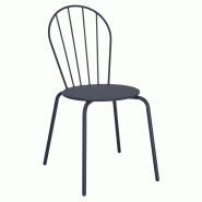 Lot de 4 chaises empilables bleu ardoise, ADELINE Lot de 4 chaises empilables bleu ardoise, ADELINE