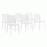 RATTATAN Set 6 Chaises en polypropylène avec fibre de verre empilables pour extérieur et jardin, bar et restaurant, cuisine design moderne - ZORA - RATTATAN Set 6 Chaises en polypropylène avec fibre de verre empilables pour extérieur et jardin, bar et restaurant, cuisine design moderne - ZORA -