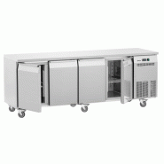 Table inox ventilée positive 4 portes battantes GN 1/1, sur roulettes, 340 W, 220 V - MONO