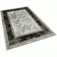 Tapis en Polyester 120x180cm WellHome couleur Noir et Gris - multicolore WH0978-6