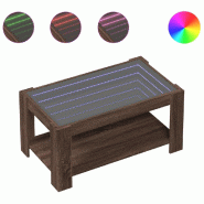 VidaXL Table basse avec LED chêne marron 93x53x45 cm bois d'ingénierie Modèle Riviera Horizon - 847559