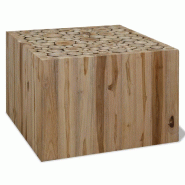VidaXL Table basse Teck authentique 50x50x35 cm Modèle Atlas Creator Pro - 244555