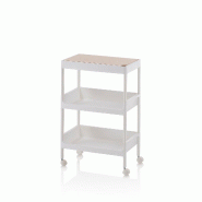 AQA Design Chariot LANDO-B, en polypropylène blanc et MDF L.40 P.26 H.61,5 MP02879 - blanc plastique polypropylène MP02879