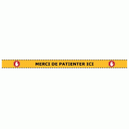 Bande de distanciation sol "merci de patienter ici" - jaune