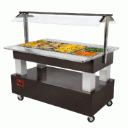 Buffet chauffant bain-marie 4 x1/1 hauteur 150 bois wenge chauffant... - PBBM/4N-B1_0