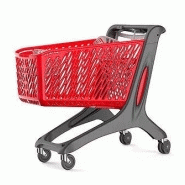 Chariot de magasin plastique 210L - Polycarbonate résistant avec siège bébé et options Chariot de magasin plastique 210L - Polycarbonate résistant avec siège bébé et options