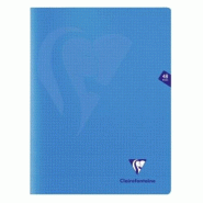Clairefontaine Lot de 10 Cahier Mimesys 24x32, 48p./24 feuilles 90 g/m² piquées, coloris bleu, quadrillé 5x5 - 3329683233121
