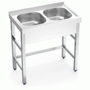 FRICOSMOS Evier avec support 2C 800x500x850 mm. Dimensions de la cuve 340x370x150 mm. - inox 050610OST