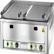 Gril pierre de lave gaz en inox, allumage piézo, gaz naturel/GPL, tiroir résidus, puissance 13 kW, FIMAR GL66 - 2382