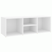 Helloshop26 - Banc à chaussures bottes commode étagère meuble entrée rangement 105 x 35 x 35 cm aggloméré blanc 02_0022886 - blanc 3000208867525