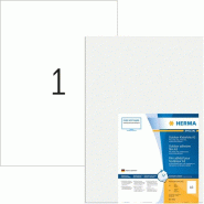 HERMA 9542 Lot de 10 feuilles d'étiquettes autocollantes autocollantes en polyéthylène mat Format A3 (297 x 420 mm) - 4008705095426