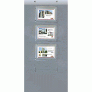Kit d'affichage LED horizontal double face - 3 porte-affiches A3 - Plexiglass 3mm - Résistant aux UV