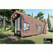 Maison container luxe avec toiture terrasse BELAIR - 40 pieds, 28 m², chambre séparée, 2 entrées