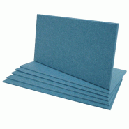 Mendler Lot de 6 panneaux muraux acoustiques HWC-L52, panneaux muraux acoustiques, insonorisant 1 m2 de surface 60x30cm ~ bleu - bleu textile 99579