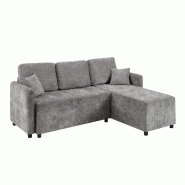 Merax canapé d'angle en L 3 places avec méridienne, 2 coussins, chenille grise, 187.5 x 144 x 85.5 cm - gris multi-matériau ZR788990G Merax canapé d'angle en L 3 places avec méridienne, 2 coussins, chenille grise, 187.5 x 144 x 85.5 cm - gris multi-matériau ZR788990G