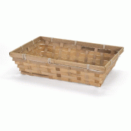 Panier bambou rectangulaire - L30xP20xH7cm - multi usages pour commerces