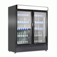 Réfrigérateur 2 portes en verre Noir professionnel Noir Combisteel -7455.1394 - noir 7455.1394