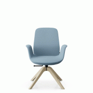 Siège de bureau " ELLIEPRO" - Piètement 4 branches sans roulettes bois - Dossier bas