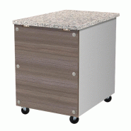 Skyrainbow Table de caisse en acier inoxydable, granit rose-gris, avec revêtement en bois, 60 x 82 (THASR68) - gris THKT68GR
