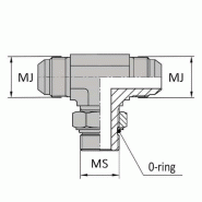 Tés - Orientable mâle JIC x mâle SAE - 1"1/16' , 26.98 , 1"1/16' , 26.98