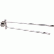 Tesa Smooz - Porte-serviettes double - Design classique avec 2 barres pivotants en métal chromées, arrondi - Montage simple - 112 mm x 640 mm x 50 m