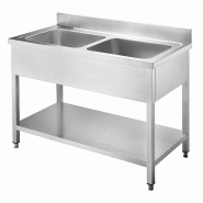 Vaiotec EASYLINE Evier 600 / 2 cuves L:1200 - inox 10200