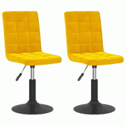 VidaXL Chaises pivotantes à manger lot de 2 jaune moutarde velours Modèle Velvet Prestige - 335748