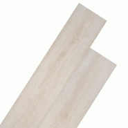 Vidaxl planche de plancher pvc autoadhésif 5,02 m² 2 mm blanc chêne 245172