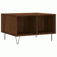 VidaXL Table basse Chêne marron 60x50x36,5 cm Bois d'ingénierie Modèle Flex Évasion Pro - 830547
