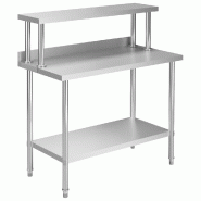VidaXL Table de travail de cuisine avec étagère 120x60x120 cm Inox - 3054469