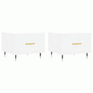 VidaXL Tables basses 2 pcs blanc 50x50x40 cm bois d'ingénierie Modèle Aero Concept Pro - 829349