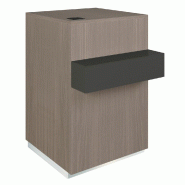 Comptoir Cage noyer foncé repose sac noir 1 tiroir 1 tablette 60x60/76x93cm