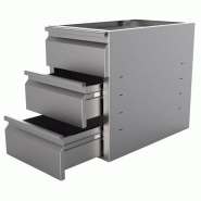 Gastro-Inox Module à tiroirs avec 3 tiroirs en inox 400x680x550mm - inox 7445908410491