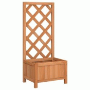 Helloshop26 - Jardinière bac lit surélevé plantes fleurs terrasse jardin avec treillis bois massif de sapin marron 02_0038330 - 3000214195964 Helloshop26 - Jardinière bac lit surélevé plantes fleurs terrasse jardin avec treillis bois massif de sapin marron 02_0038330 - 3000214195964